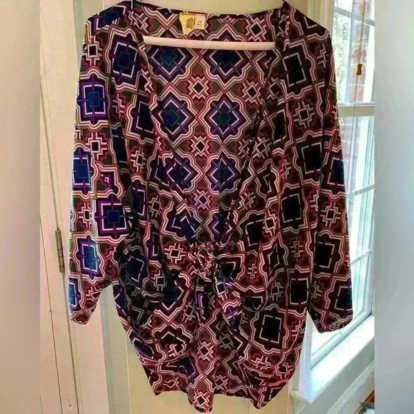 Anthropologie Tops - Anthropologie Wrap Summer Size Medium Fun Colorful